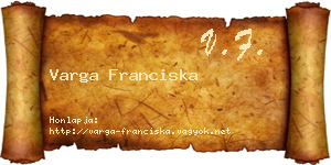 Varga Franciska névjegykártya